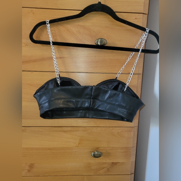 Nasty Gal Faux Leather Bralette - Picture 2 of 7